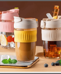 550ml borosilicate glass anti-scalding coffee thermocup