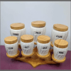 7pcs Ceramic Canisters With A Bamboo Stand and Bamboo Lids