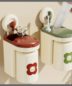 Strong Adhesive Wall Mounted Toothbrush Cup Rack
