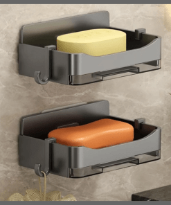 Cute soap holder with hooks and draining tray