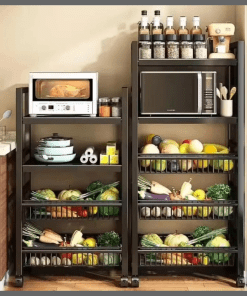 4 Tier Metallic Kitchen Rack