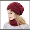 Winter Beanie With Scarf Set Warm Knitted free size