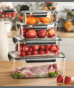 4pcs set Transparent Sealed Refrigerator  Large Capacity food containers