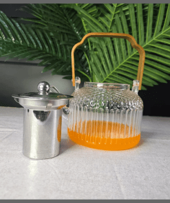 1.5l Bamboo Handle Borosilicate Glass Tea Pot  with Infuser