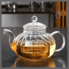 800mls Stripped High Borosilicate glass tea/Coffee pot with stainless steel glass filter infuser