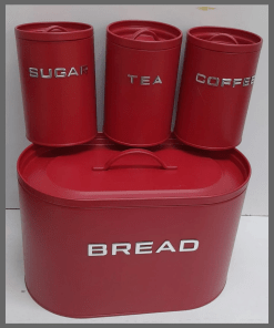 Unique and elegant bread storage bin with 3pcs canisters