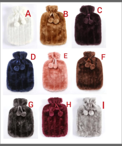 2L Hot water bottles with faux fleece cover