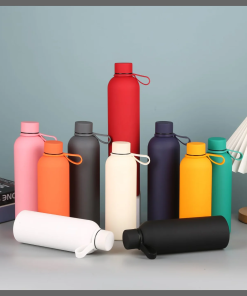 500ml Matt finish rubber paint thermocup with a sling sleeve handle