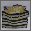 Linen Reusable Eco friendly shopping jute bag with stripes