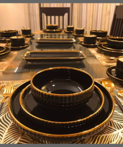 32pcs black dinner set