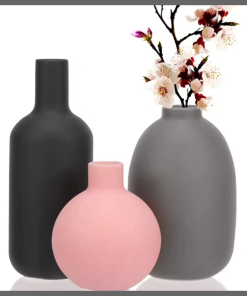 Set of 3 Simple Muted Color Vases