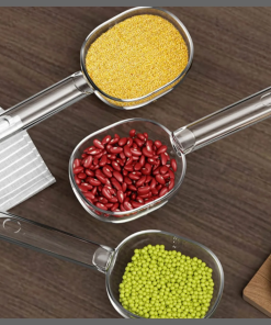 Acrylic  scoop with a long handle and clearly marked measurements