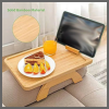 Foldable Wooden Sofa Armrest Tray Clip-On Table