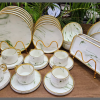 32pcs dinner set dark green design