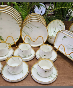 32pcs dinner set dark green design