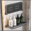 Foldable Shelf Space Saving Shower Rack Organizer Aluminum