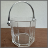 1L heavy glass ice cube bucket stainless steel handle