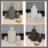 Plain 6pcs Bathroom Accessories set with Pedal