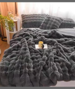 Luxury faux fur fleece duvet set