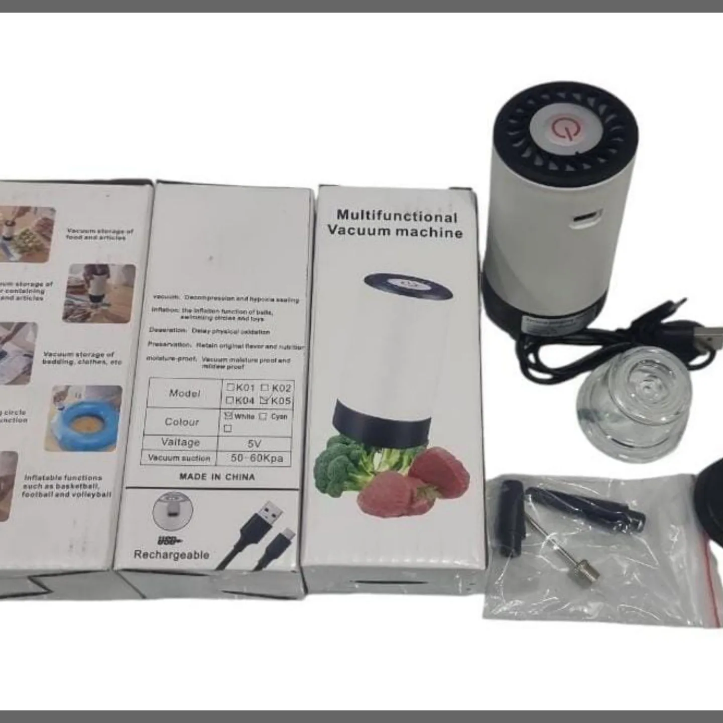 Inflating or deflating rechargable multifuncional vacuum pump machine ...
