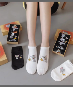 5Pairs Ankle Tom and Jerry Cotton Socks Pack