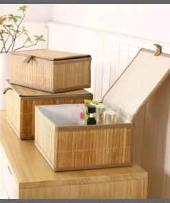 3in1 organising wicker baskets with cover