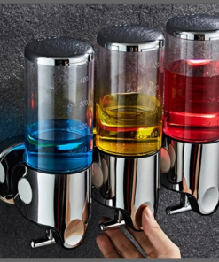Wall-mounted multi-chamber soap dispenser