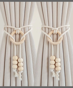 2pcs natural cotton rope curtain tiebacks