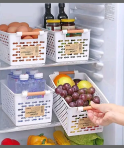 Plastic storage basket