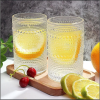 6Pcs Borosilicate embossed water/juice glasses