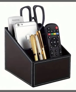 Multi-Compartment Leather Desk Organizer /Remote organizer