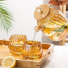 1.8L Amber pumpkin stripped Teapot