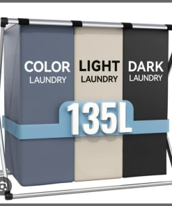 Foldable frame 3 compartment or 2 compartment laundry basket hamper