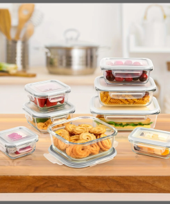 8 pcs Food grade glass lunch box