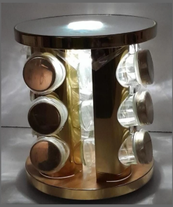 Led touch rotating spice rack
