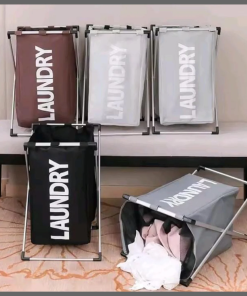 Foldable laundry basket with aluminium frame