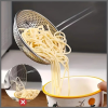 Stainless steel skimmer with wooden handle